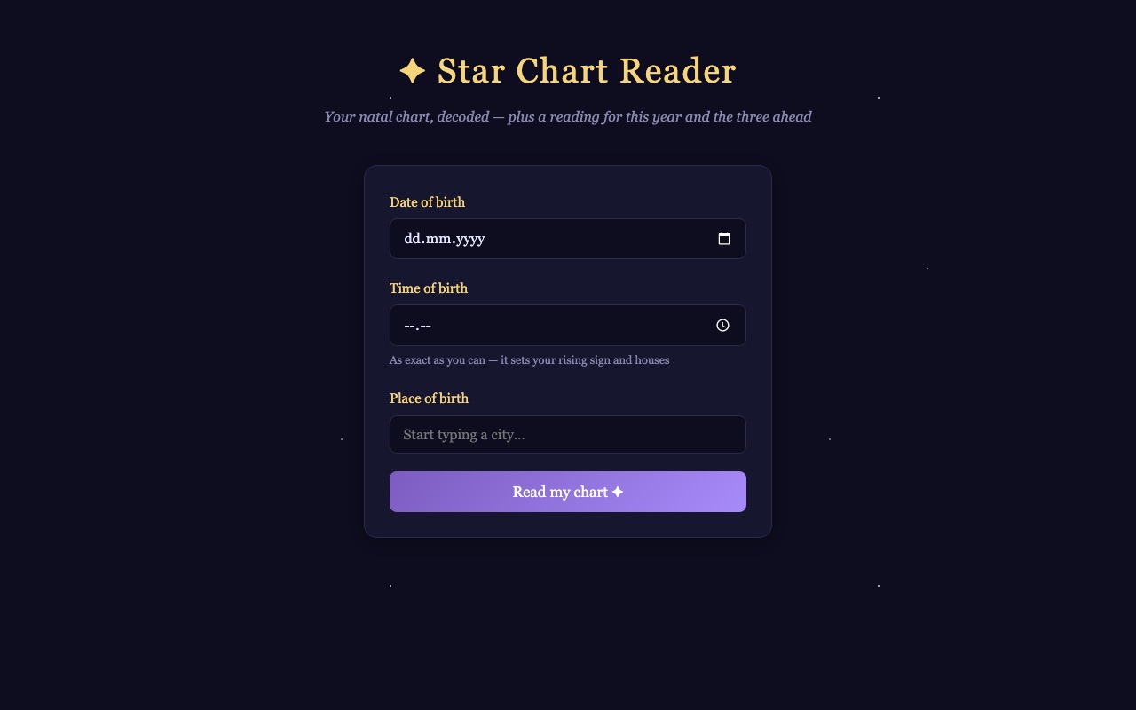Screenshot of Star Chart Reader